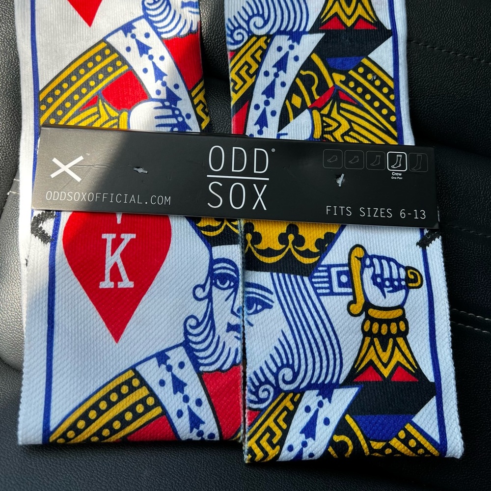 ODD SOX King of Hearts Graphic socks unisex adult NEW playing face card game